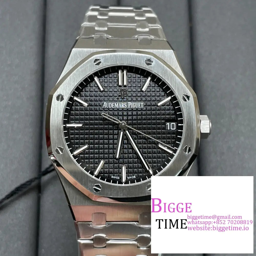 Ap Royal Oak 41Mm 15500 Black Dial Ss Bracelet Zf A4302 Option1 Audemars Piguet