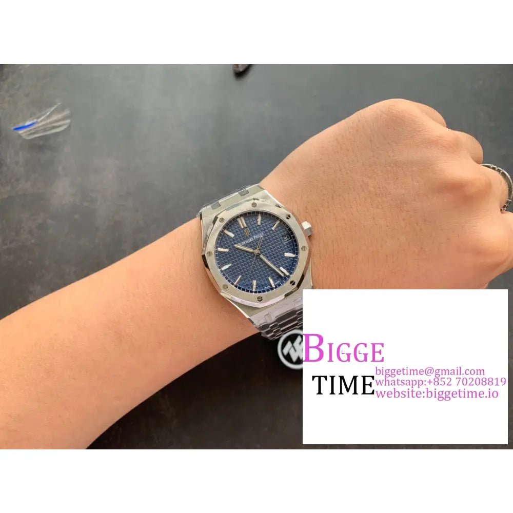 Ap Royal Oak 41Mm 15500 Blue Dial Ss Bracelet Zf A4302 Audemars Piguet