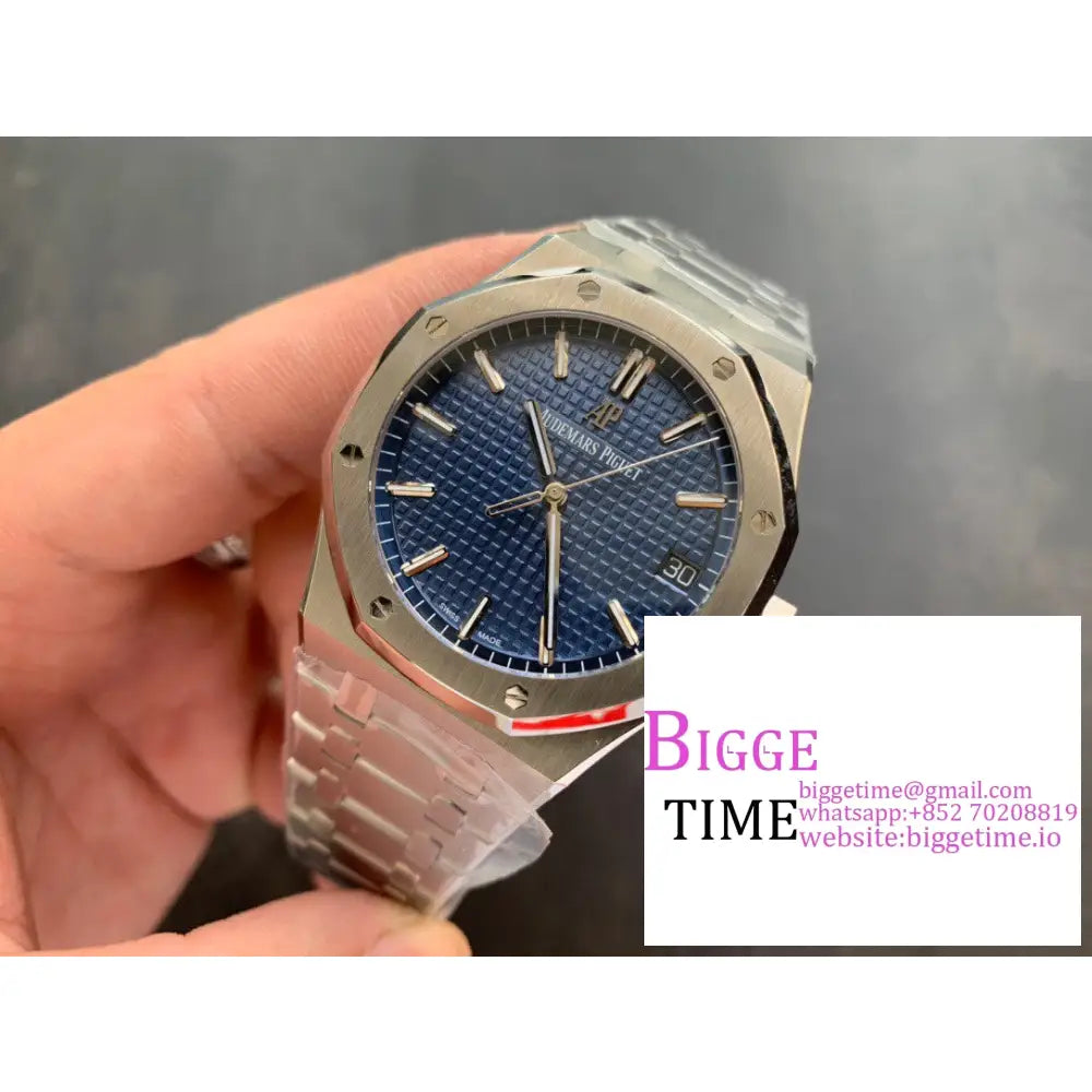 Ap Royal Oak 41Mm 15500 Blue Dial Ss Bracelet Zf A4302 Audemars Piguet