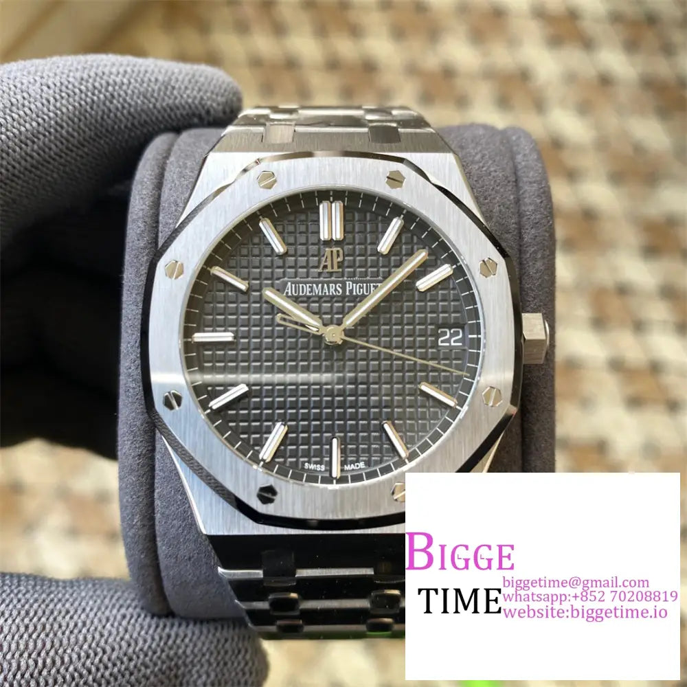 Ap Royal Oak 41Mm 15500 Grey Dial Ss Bracelet Apsf A4302 Option1 Audemars Piguet