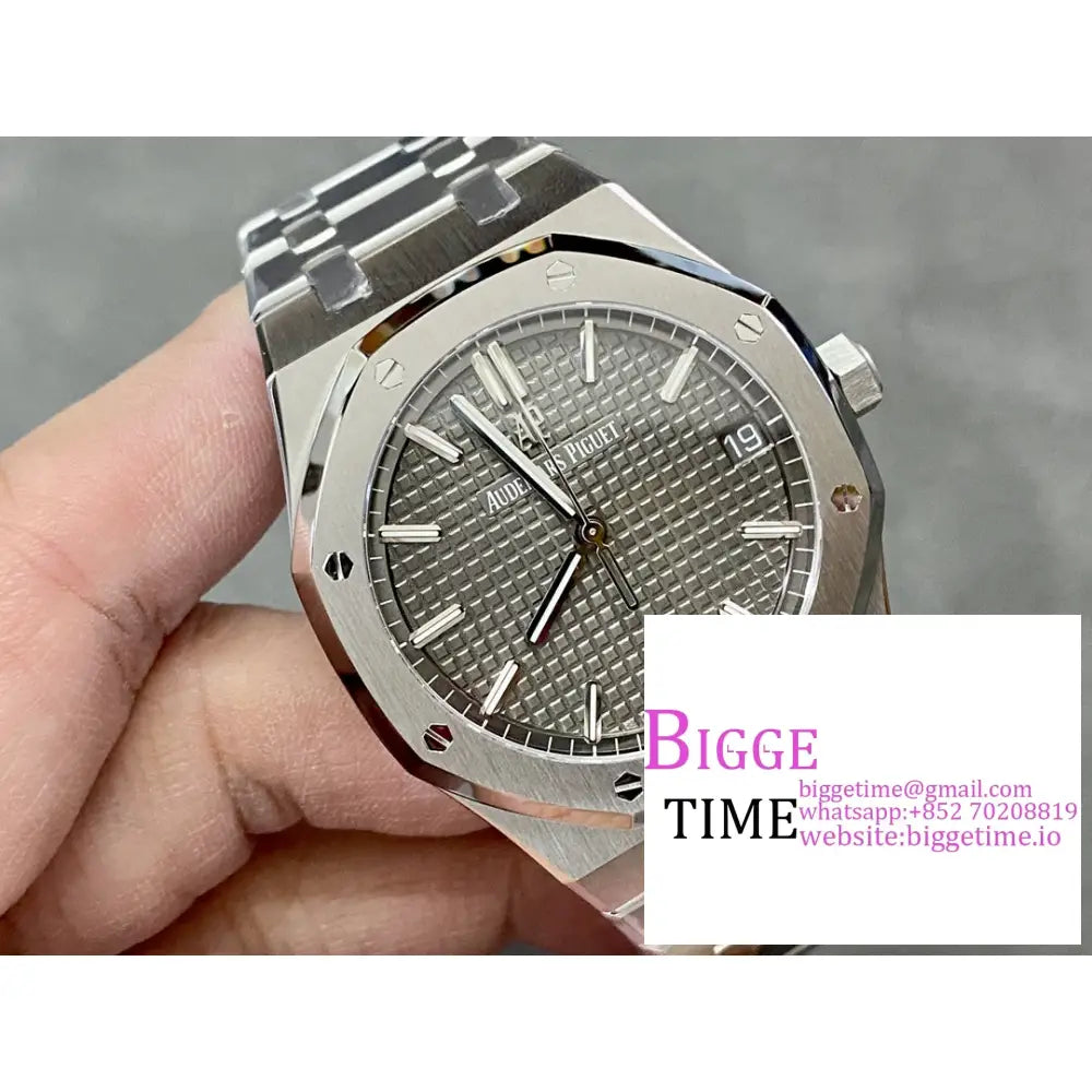 Ap Royal Oak 41Mm 15500 Grey Dial Ss Bracelet Zf A4302 Audemars Piguet