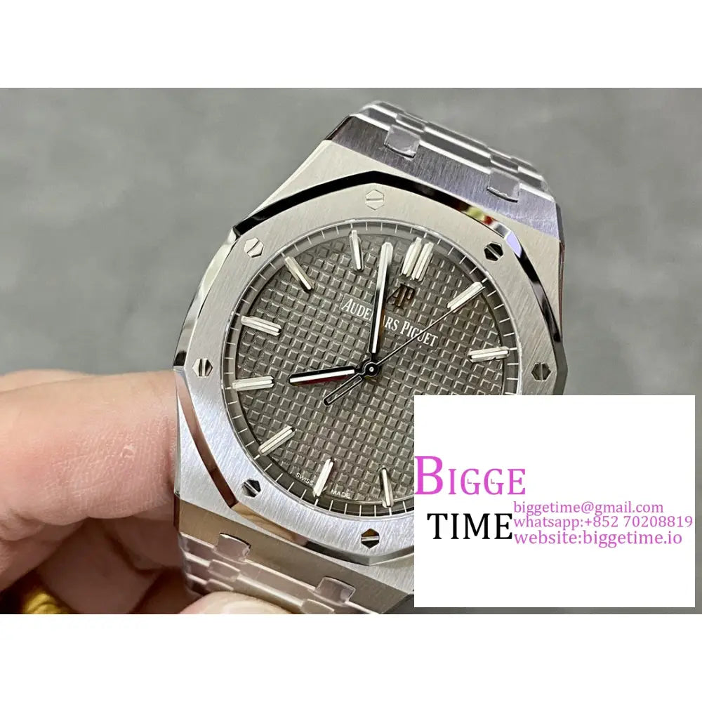 Ap Royal Oak 41Mm 15500 Grey Dial Ss Bracelet Zf A4302 Audemars Piguet