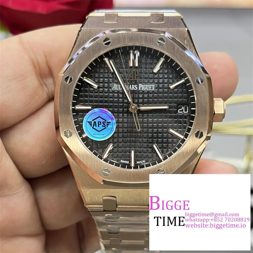 Ap Royal Oak 41Mm 15500 Rg Black Dial Bracelet Apsf A4302 Audemars Piguet