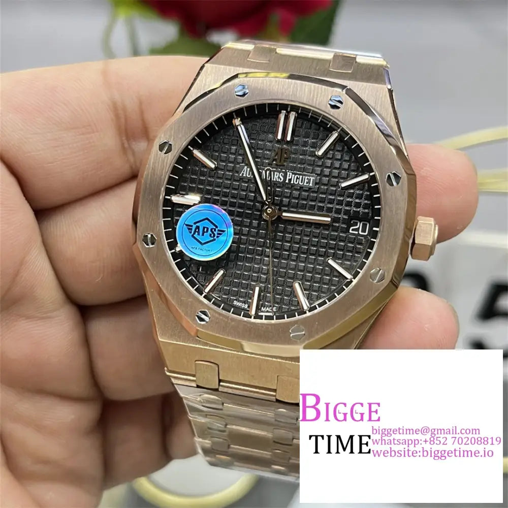 Ap Royal Oak 41Mm 15500 Rg Black Dial Bracelet Apsf A4302 Audemars Piguet