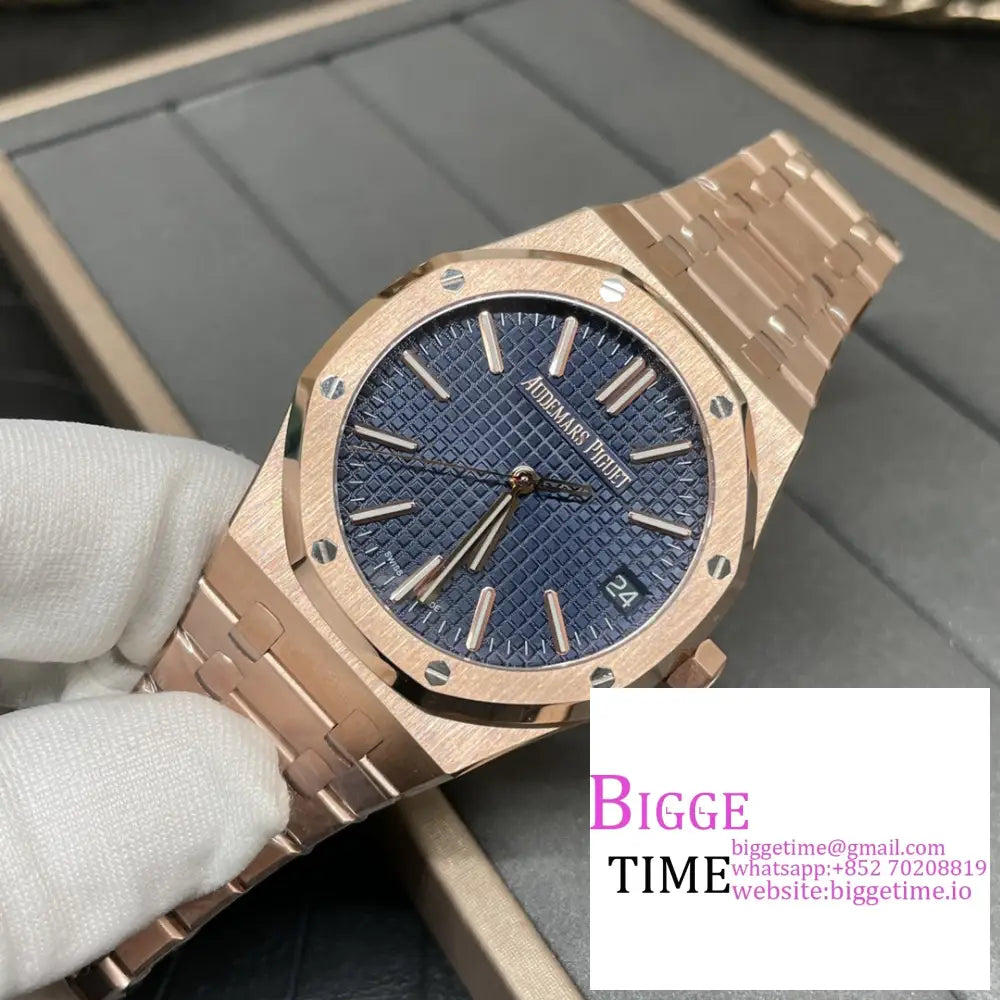 Ap Royal Oak 41Mm 15500 Rg Blue Dial Bracelet Apsf A4302 Audemars Piguet