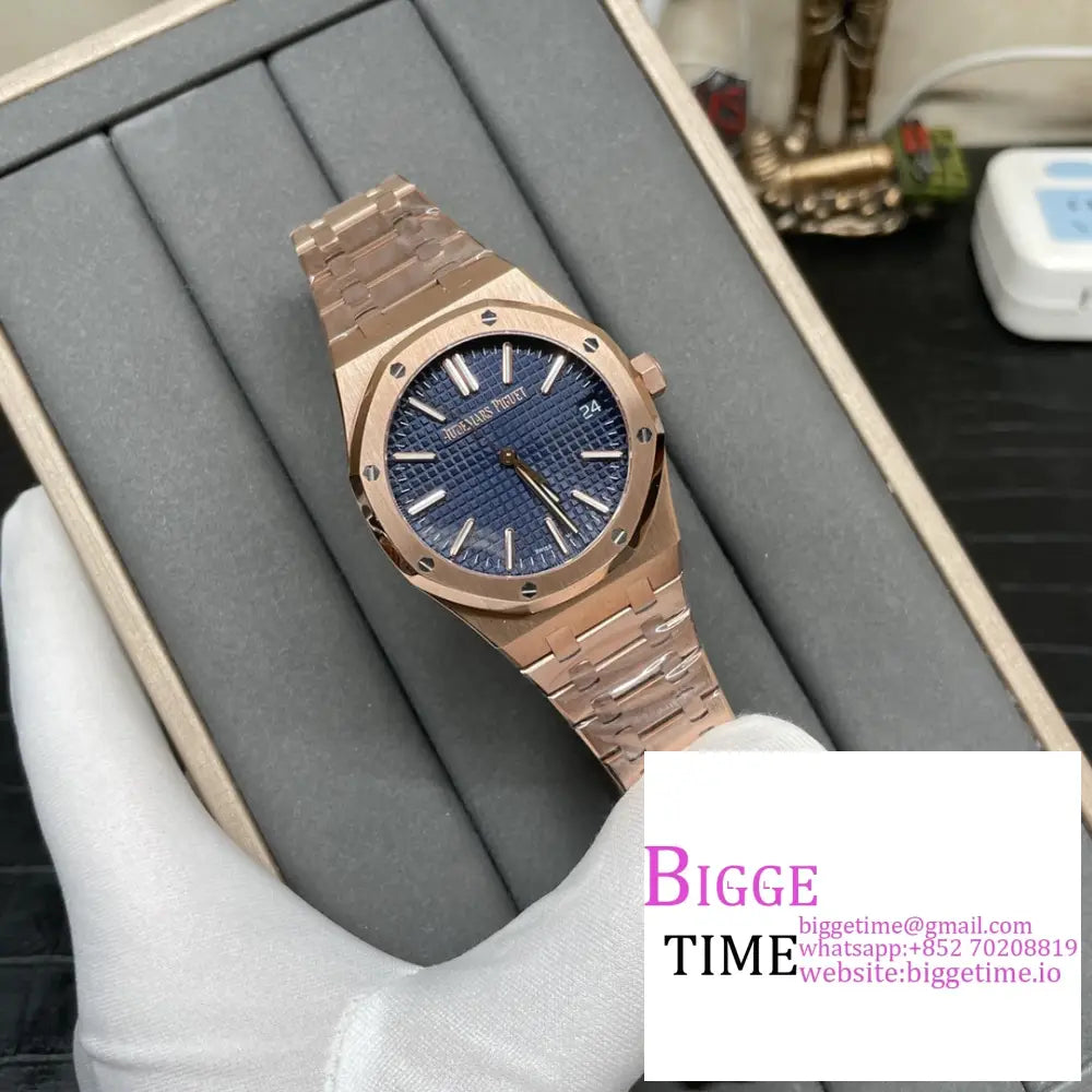 Ap Royal Oak 41Mm 15500 Rg Blue Dial Bracelet Apsf A4302 Audemars Piguet