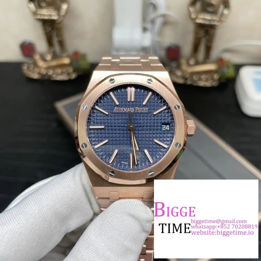 Ap Royal Oak 41Mm 15500 Rg Blue Dial Bracelet Apsf A4302 Audemars Piguet