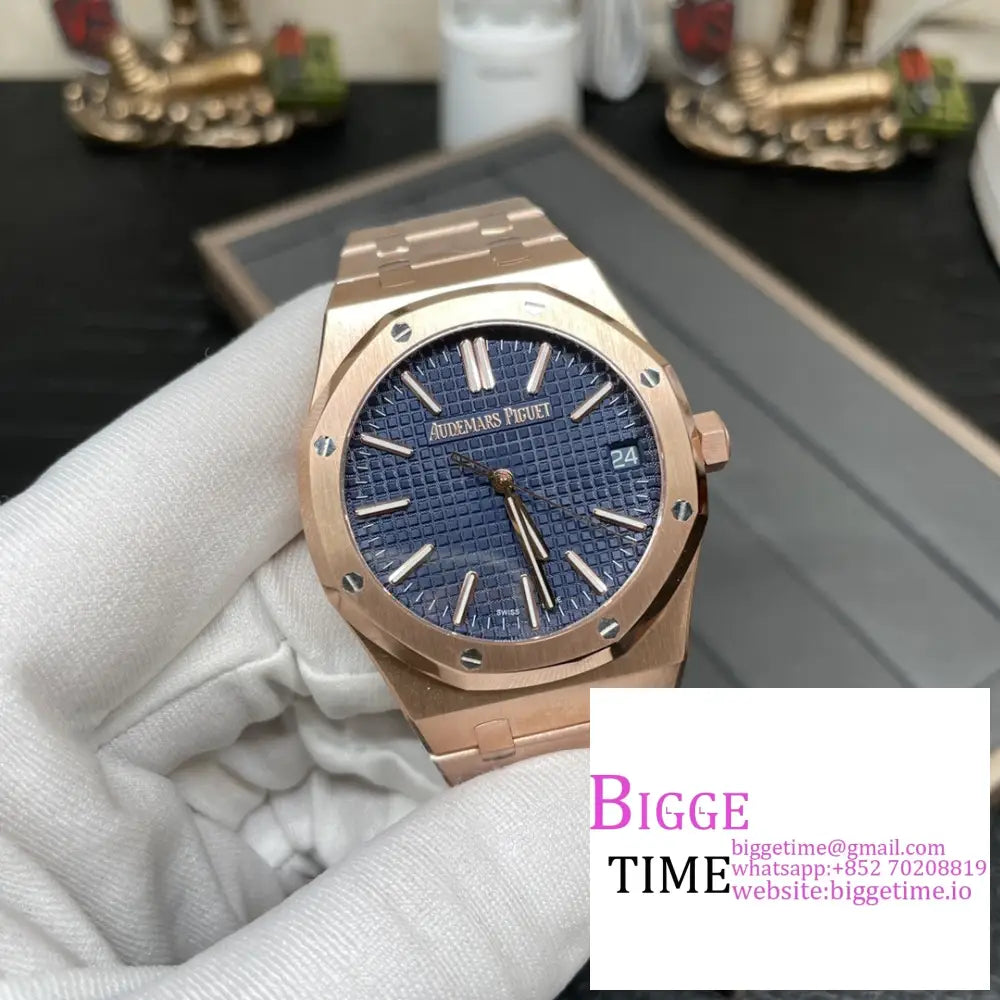 Ap Royal Oak 41Mm 15500 Rg Blue Dial Bracelet Apsf A4302 Audemars Piguet