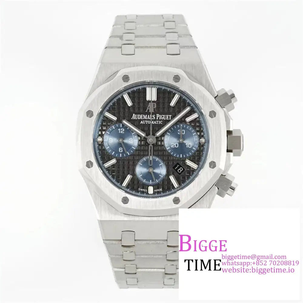 Ap Royal Oak 41Mm 26331 Black/Blue Dial Ss Bracelet Ipf A7750 Option1 Audemars Piguet