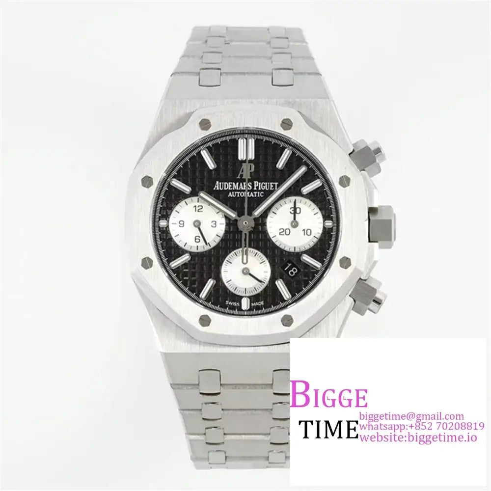 Ap Royal Oak 41Mm 26331 Black/White Dial Ss Bracelet Ipf A7750 Option1 Audemars Piguet