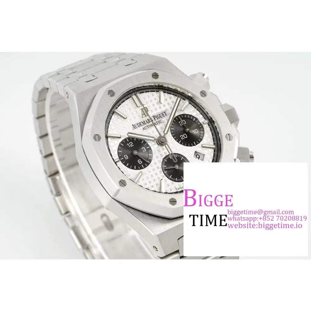 Ap Royal Oak 41Mm 26331 White/Black Dial Ss Bracelet Ipf A7750 Audemars Piguet