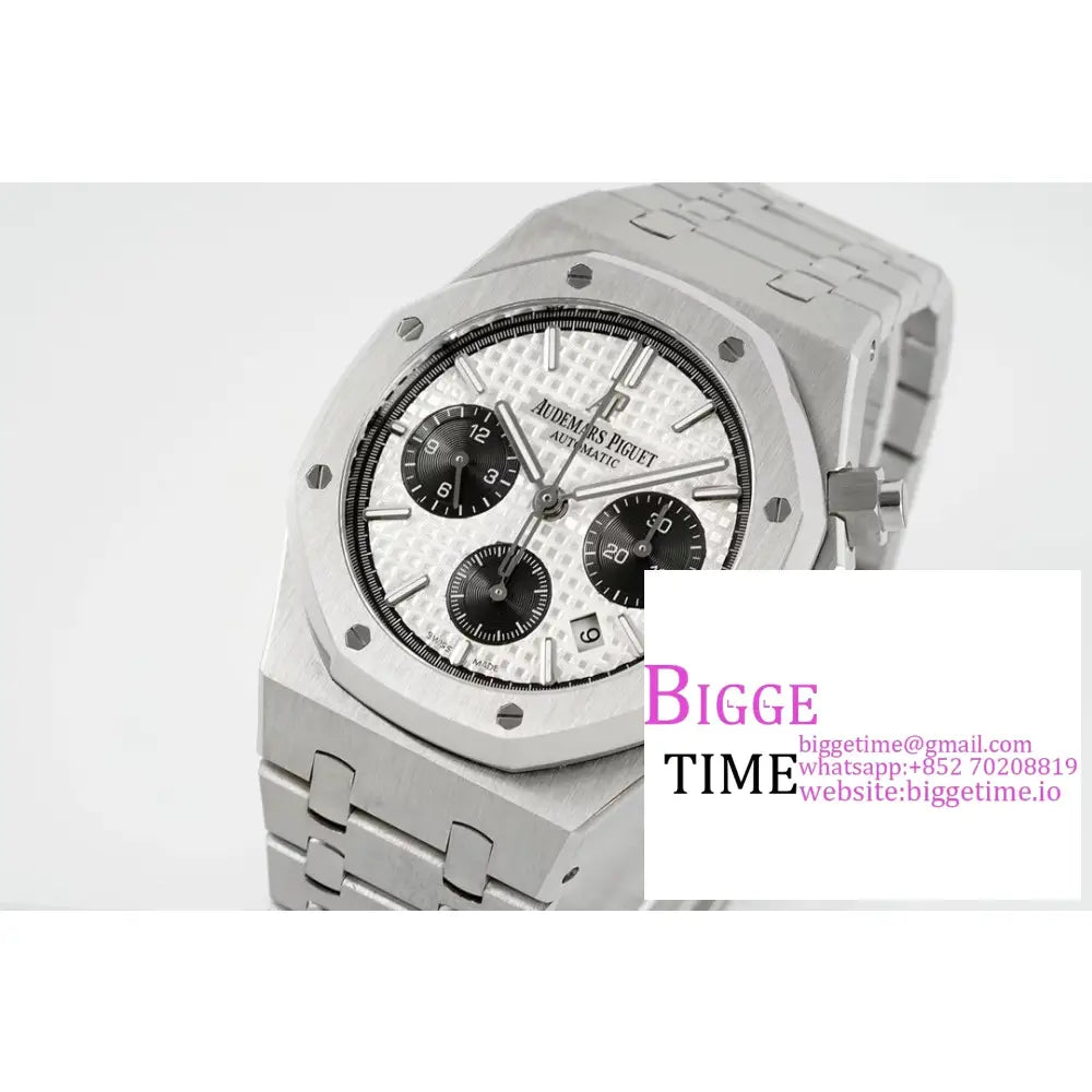 Ap Royal Oak 41Mm 26331 White/Black Dial Ss Bracelet Ipf A7750 Audemars Piguet