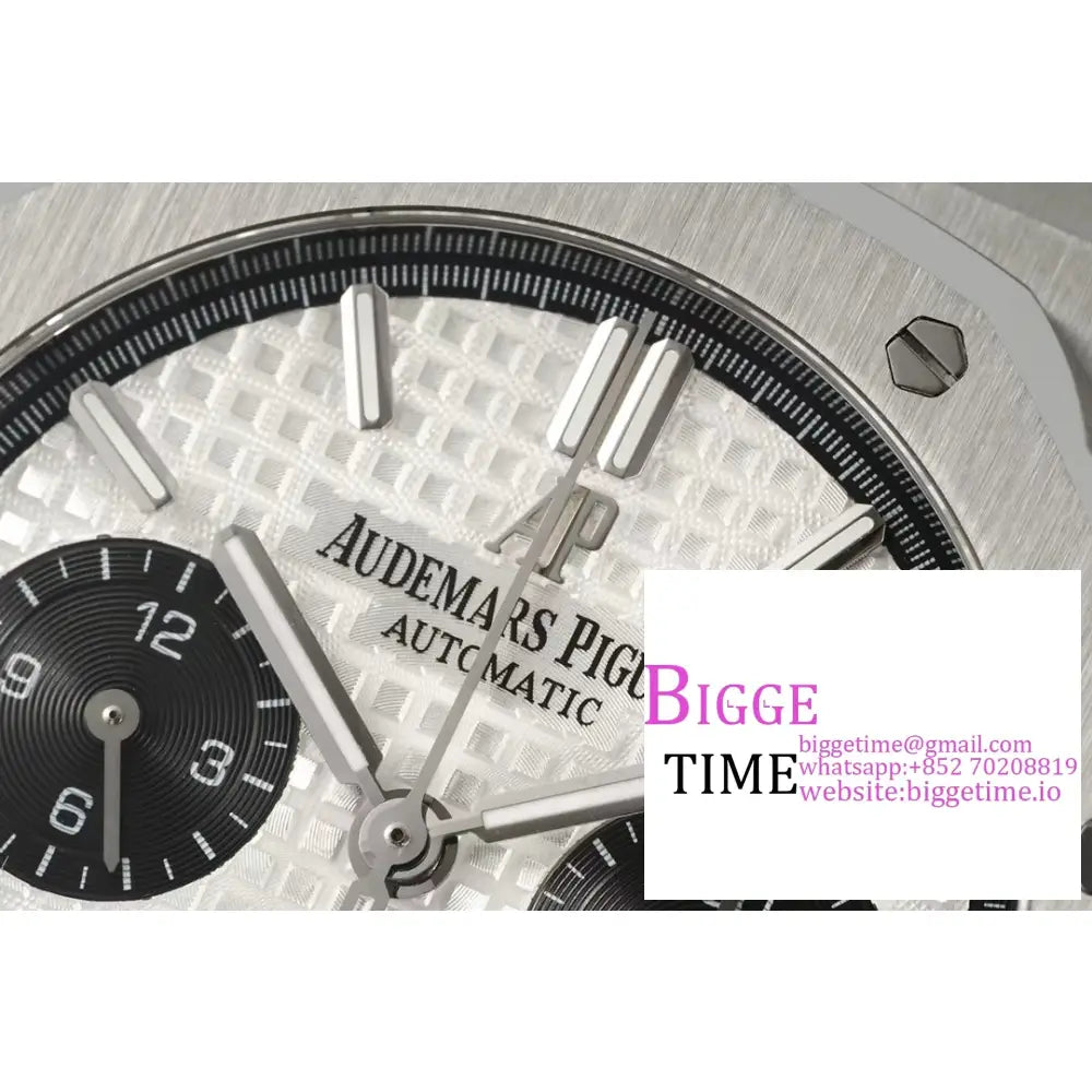 Ap Royal Oak 41Mm 26331 White/Black Dial Ss Bracelet Ipf A7750 Audemars Piguet