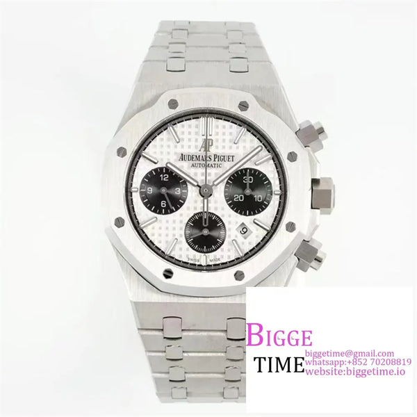 Ap Royal Oak 41Mm 26331 White/Black Dial Ss Bracelet Ipf A7750 Option1 Audemars Piguet