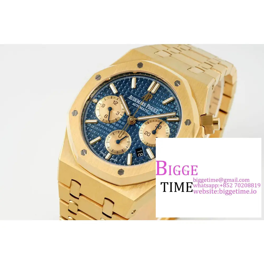 Ap Royal Oak 41Mm 26331 Yg Blue/Yg Dial Bracelet Ipf A7750 Audemars Piguet