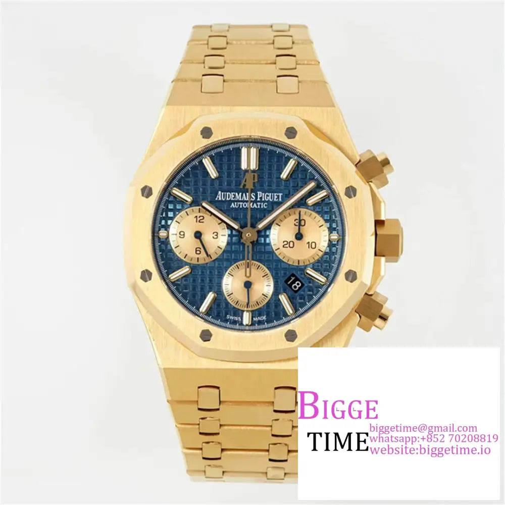 Ap Royal Oak 41Mm 26331 Yg Blue/Yg Dial Bracelet Ipf A7750 Option1 Audemars Piguet