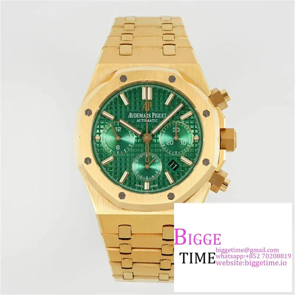 Ap Royal Oak 41Mm 26331 Yg Green Dial Bracelet Ipf A7750 Option1 Audemars Piguet