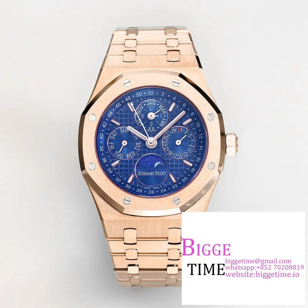 Ap Royal Oak 41Mm 26574 Rg Blue Dial Bracelet Bbrf A5134 Option1 Audemars Piguet