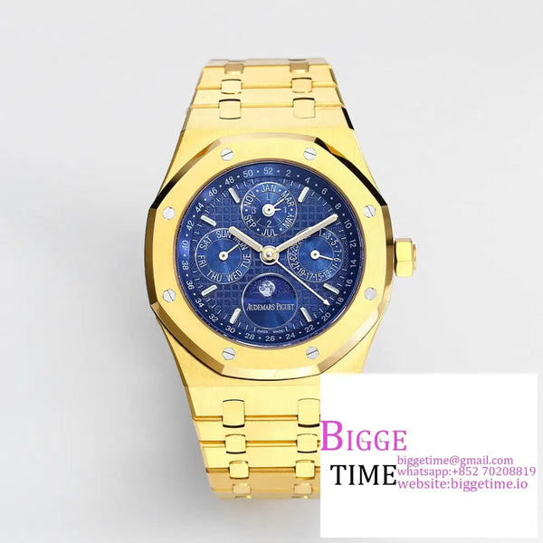 Ap Royal Oak 41Mm 26574 Yg Blue Dial Bracelet Bbrf A5134 Option1 Audemars Piguet