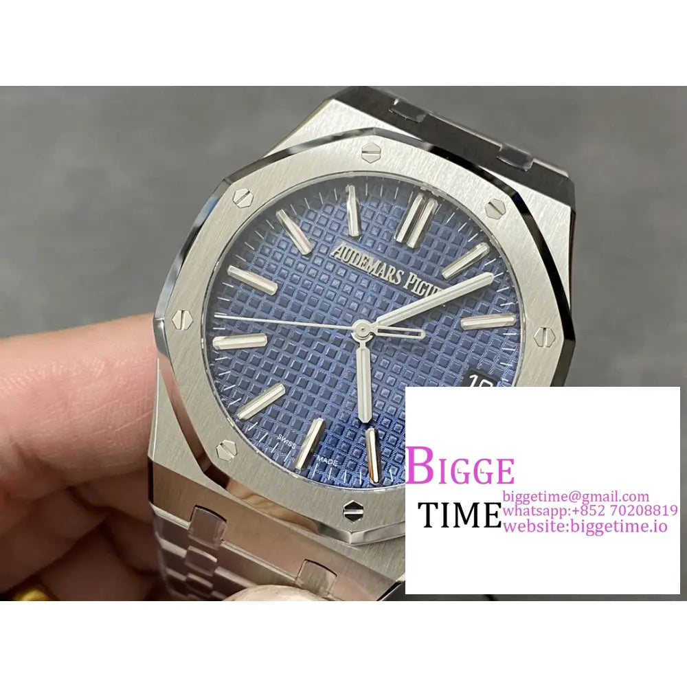 Ap Royal Oak 50Th Anniversary 41Mm 15510 Blue Dial Ss Bracelet Zf Sa4302 Audemars Piguet