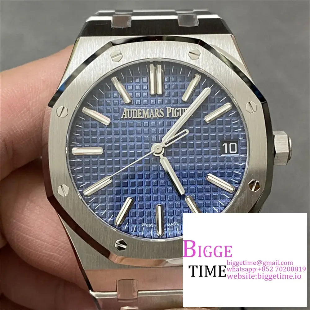 Ap Royal Oak 50Th Anniversary 41Mm 15510 Blue Dial Ss Bracelet Zf Sa4302 Option1 Audemars Piguet