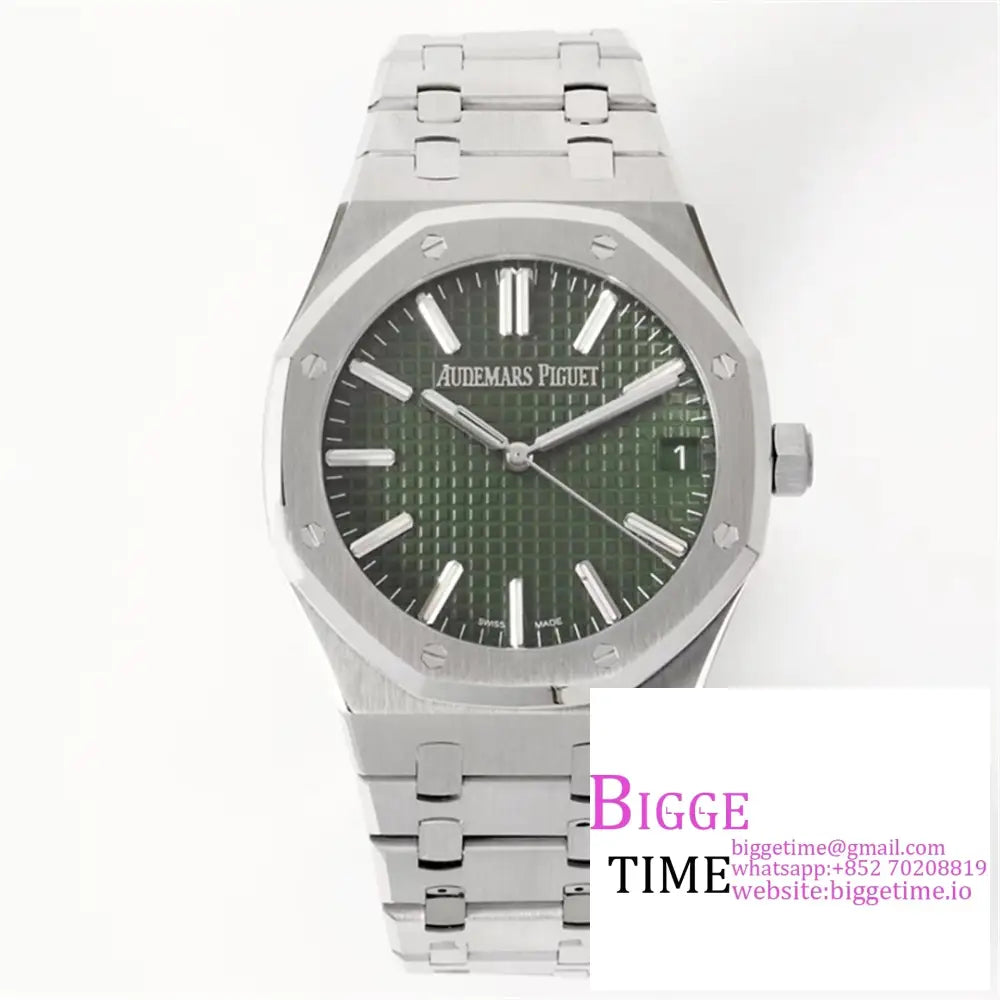 Ap Royal Oak 50Th Anniversary 41Mm 15510 Green Dial Ss Bracelet Zf Sa4302 Option1 Audemars Piguet