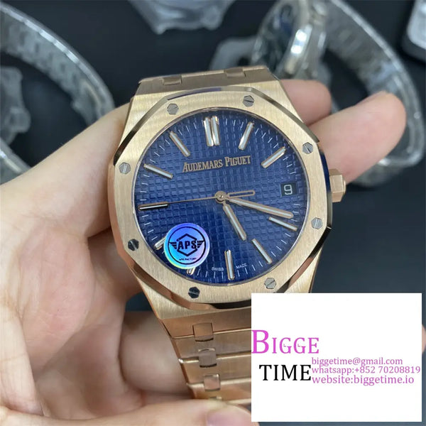 Ap Royal Oak 50Th Anniversary 41Mm 15510 Rg Blue Dial Bracelet Apsf Sa4302 Option1 Audemars Piguet