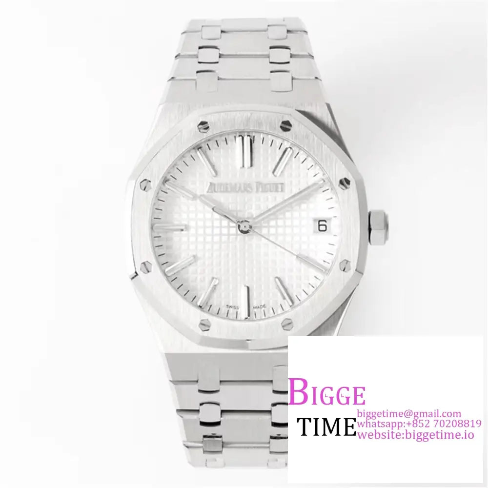 Ap Royal Oak 50Th Anniversary 41Mm 15510 White Dial Ss Bracelet Zf Sa4302 Option1 Audemars Piguet