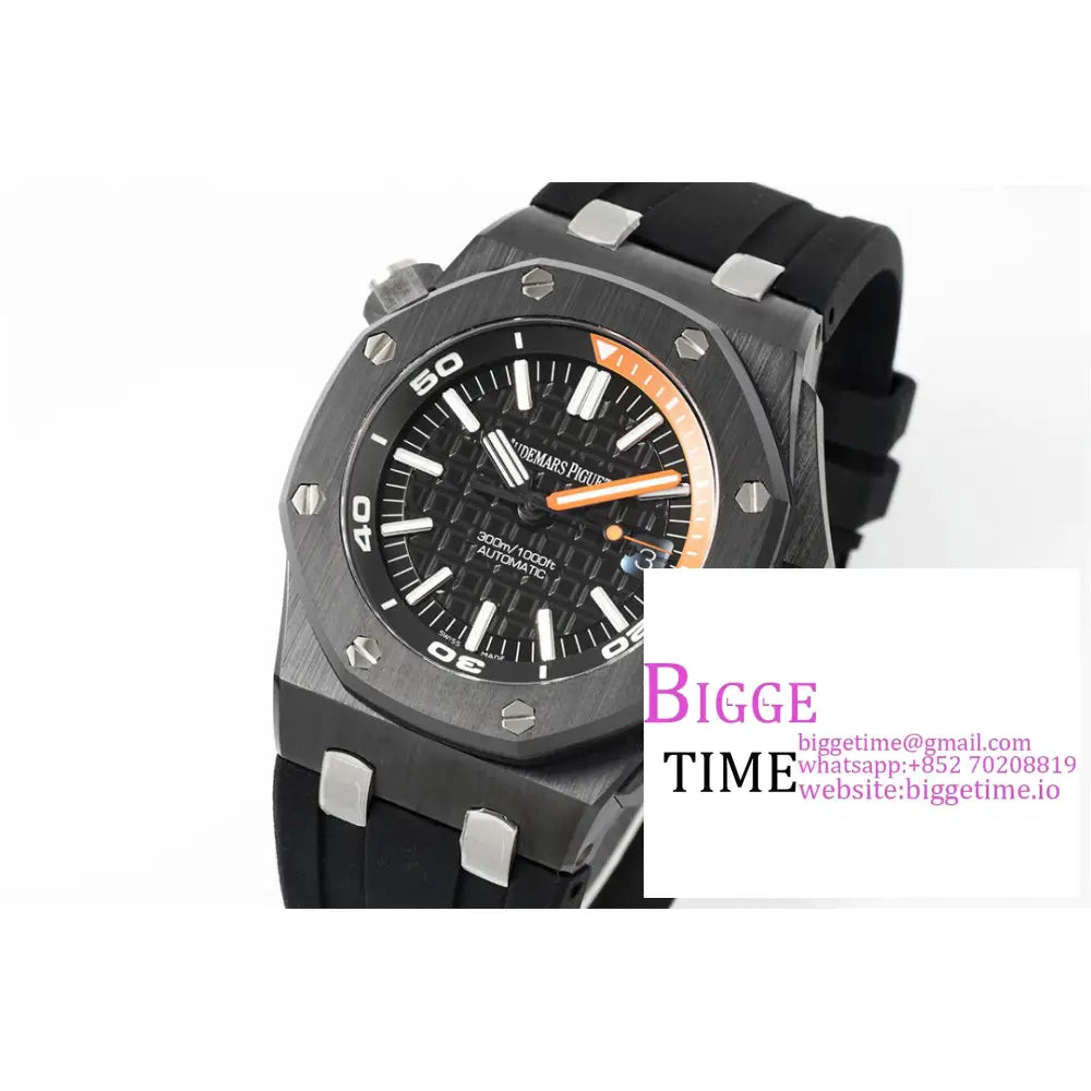 Ap Royal Oak Offshore 42Mm 15707 Ceramic Bezel Black Dial Rubber Strap Apsf Sa3120 Audemars Piguet