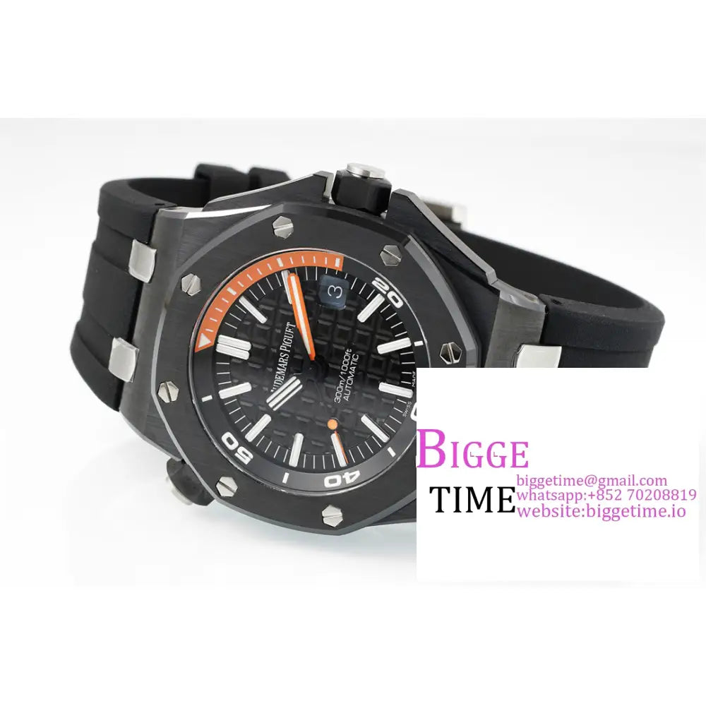 Ap Royal Oak Offshore 42Mm 15707 Ceramic Bezel Black Dial Rubber Strap Apsf Sa3120 Audemars Piguet