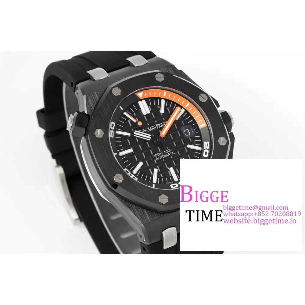 Ap Royal Oak Offshore 42Mm 15707 Ceramic Bezel Black Dial Rubber Strap Apsf Sa3120 Audemars Piguet