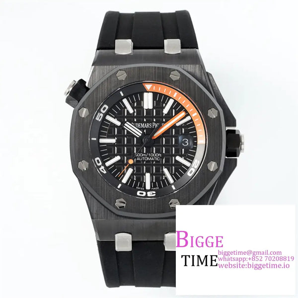 Ap Royal Oak Offshore 42Mm 15707 Ceramic Bezel Black Dial Rubber Strap Apsf Sa3120 Option1 Audemars