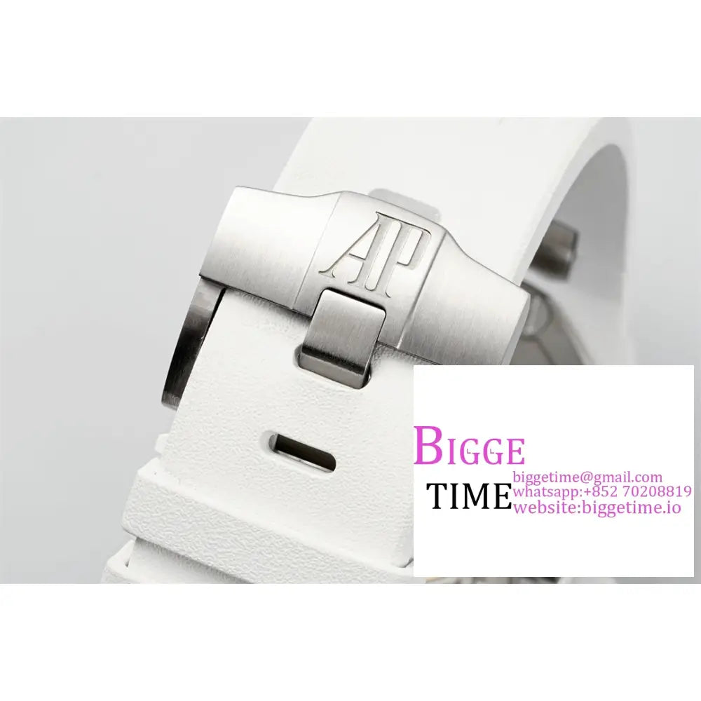 Ap Royal Oak Offshore 42Mm 15707 Ceramic Bezel White Dial Rubber Strap Apsf Sa3120 Audemars Piguet