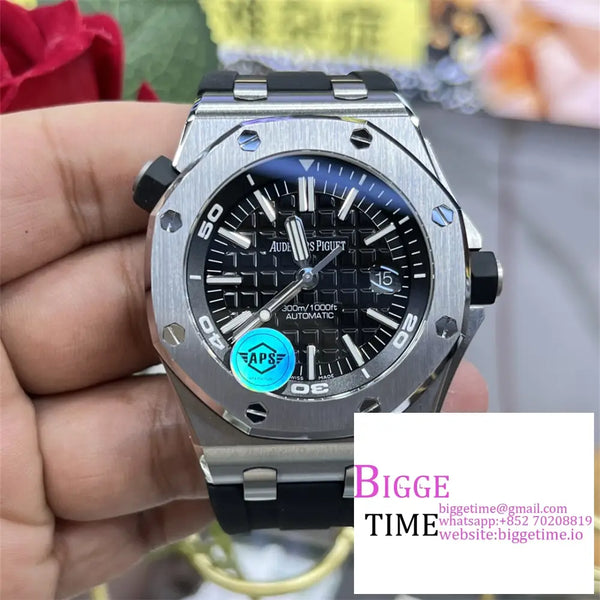 Ap Royal Oak Offshore 42Mm 15710 Black Dial Rubber Strap Apsf Sa3120 Option1 Audemars Piguet