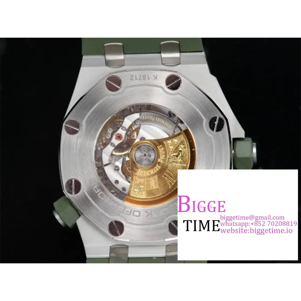 Ap Royal Oak Offshore 42Mm 15710 Green Dial Rubber Strap Apsf Sa3120 Audemars Piguet