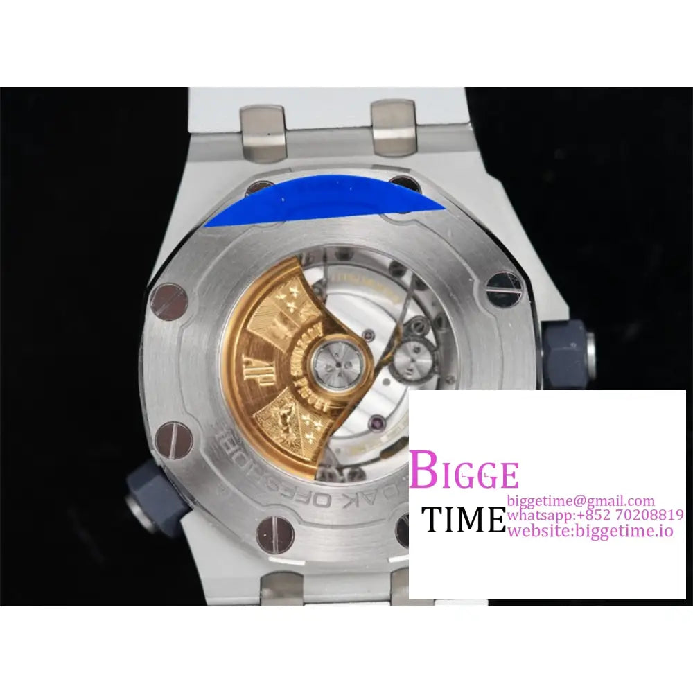 Ap Royal Oak Offshore 42Mm 15710 White Dial Rubber Strap Apsf Sa3120 Audemars Piguet