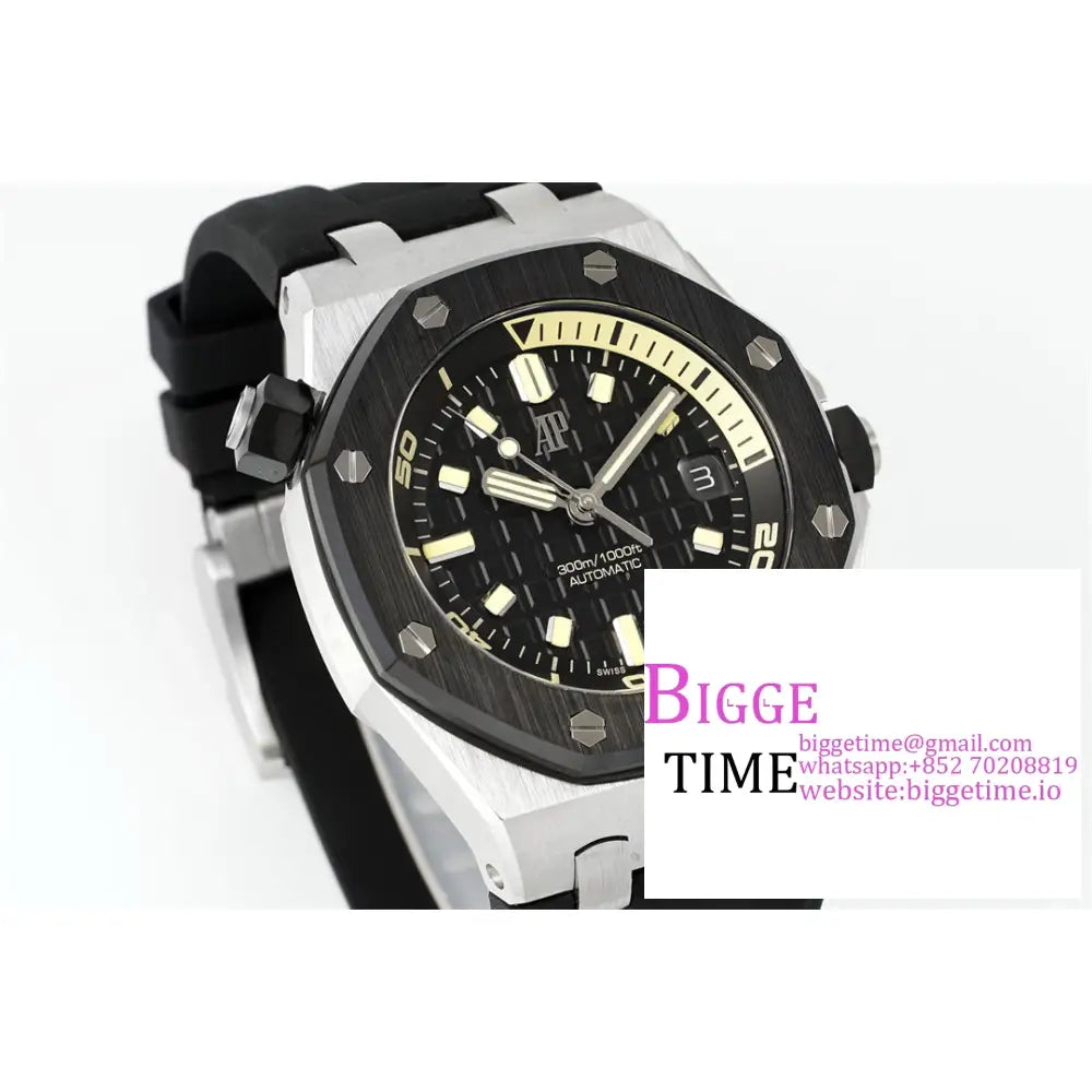 Ap Royal Oak Offshore 42Mm 15720 Black Dial Rubber Strap Apsf Sa4308 Audemars Piguet