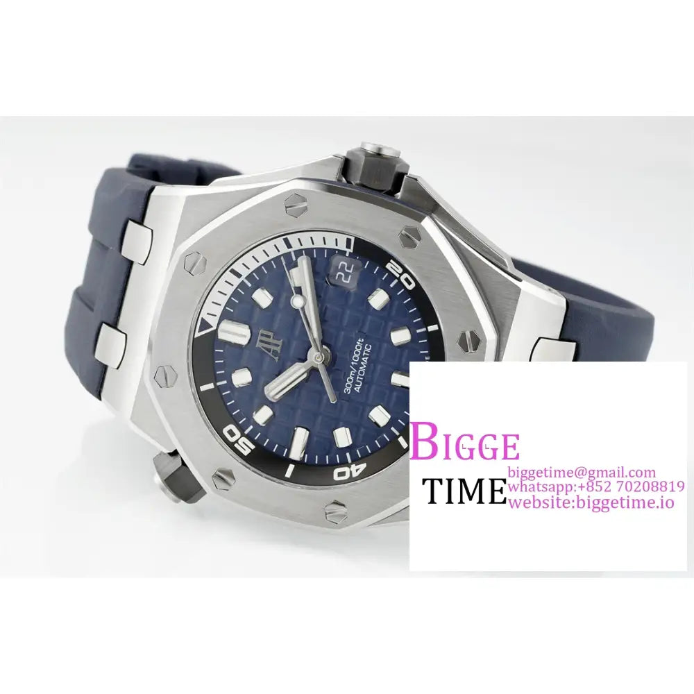 Ap Royal Oak Offshore 42Mm 15720 Blue Dial Rubber Strap Apsf Sa4308 Audemars Piguet