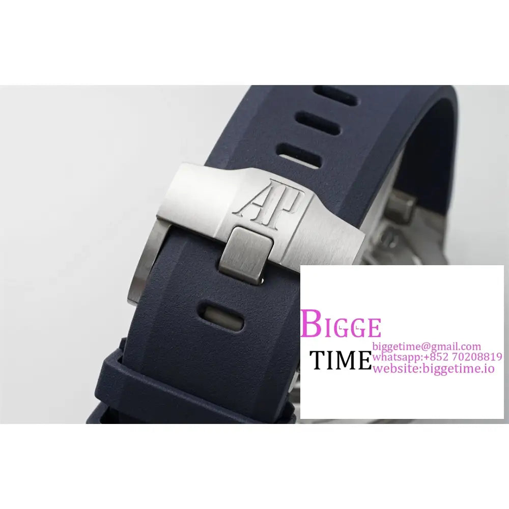 Ap Royal Oak Offshore 42Mm 15720 Blue Dial Rubber Strap Apsf Sa4308 Audemars Piguet