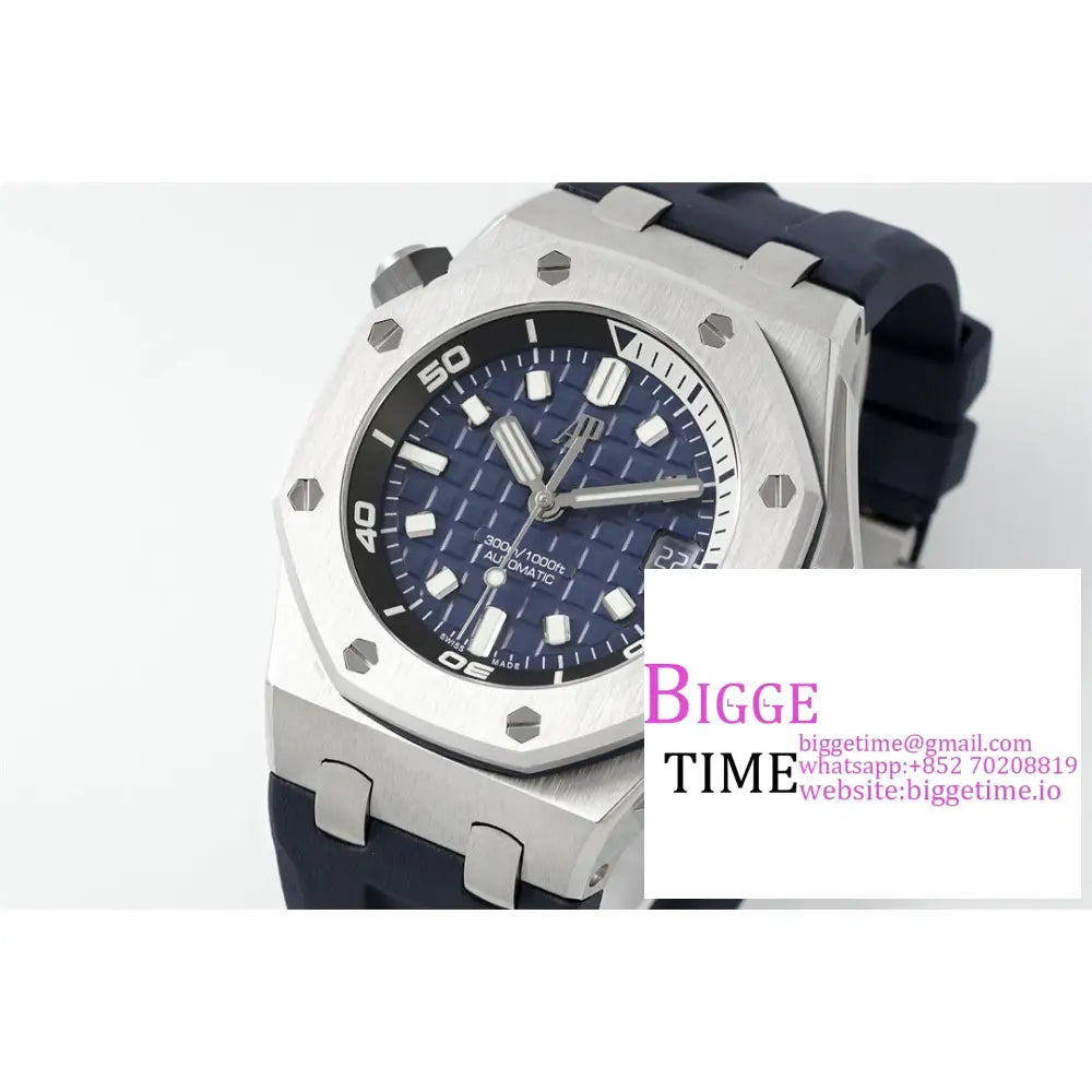 Ap Royal Oak Offshore 42Mm 15720 Blue Dial Rubber Strap Apsf Sa4308 Audemars Piguet