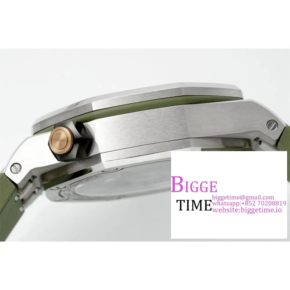 Ap Royal Oak Offshore 42Mm 15720 Green Dial Rubber Strap Apsf Sa4308 Audemars Piguet