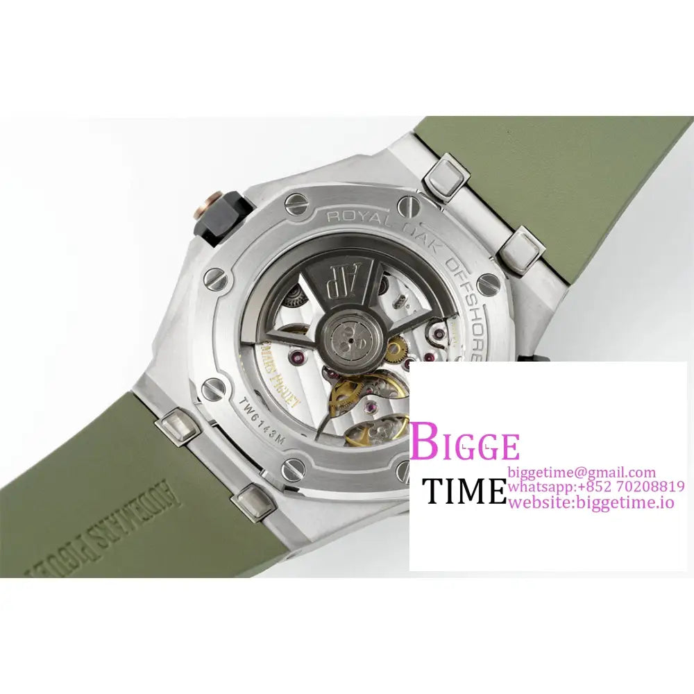 Ap Royal Oak Offshore 42Mm 15720 Green Dial Rubber Strap Apsf Sa4308 Audemars Piguet