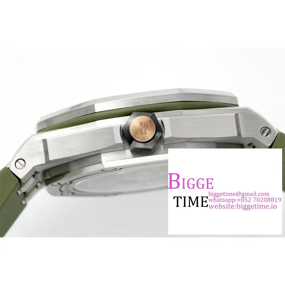 Ap Royal Oak Offshore 42Mm 15720 Green Dial Rubber Strap Apsf Sa4308 Audemars Piguet