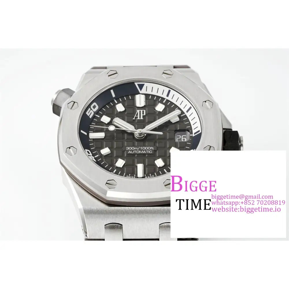 Ap Royal Oak Offshore 42Mm 15720 Grey Dial Rubber Strap Apsf Sa4308 Audemars Piguet