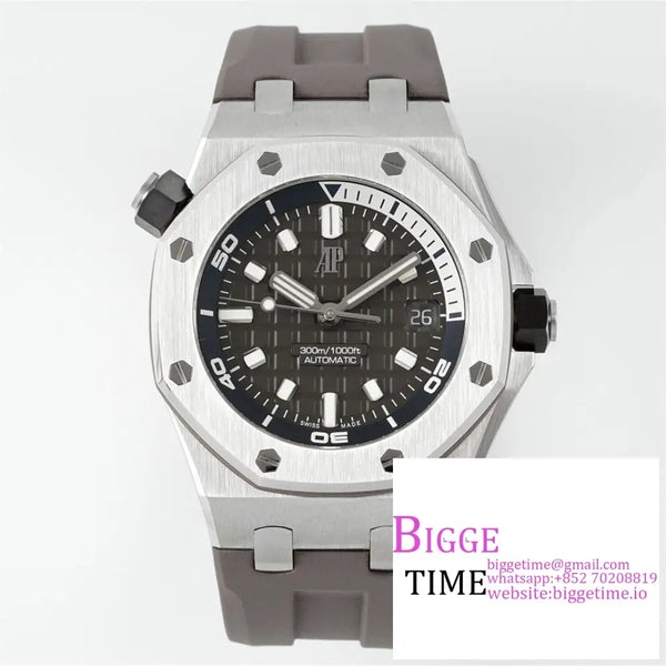 Ap Royal Oak Offshore 42Mm 15720 Grey Dial Rubber Strap Apsf Sa4308 Option1 Audemars Piguet