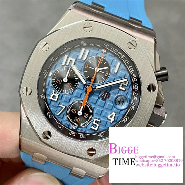 Ap Royal Oak Offshore 42Mm Blue/Black Dial Blue Rubber Strap Apf A7750 Option1 Audemars Piguet