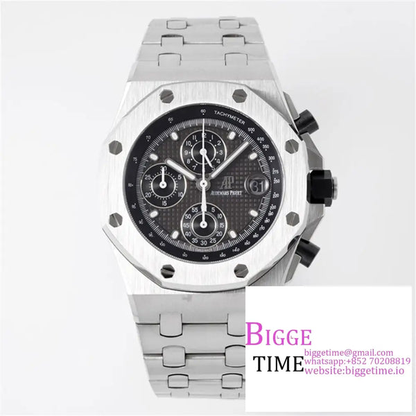 Ap Royal Oak Offshore 42Mm Grey/Black Dial Ss Bracelet Apf A7750 Option1 Audemars Piguet