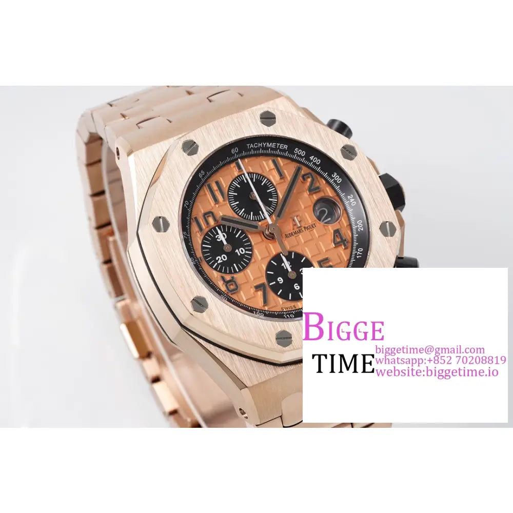 Ap Royal Oak Offshore 42Mm Rg Orange/Black Dial Bracelet Apf A7750 Audemars Piguet