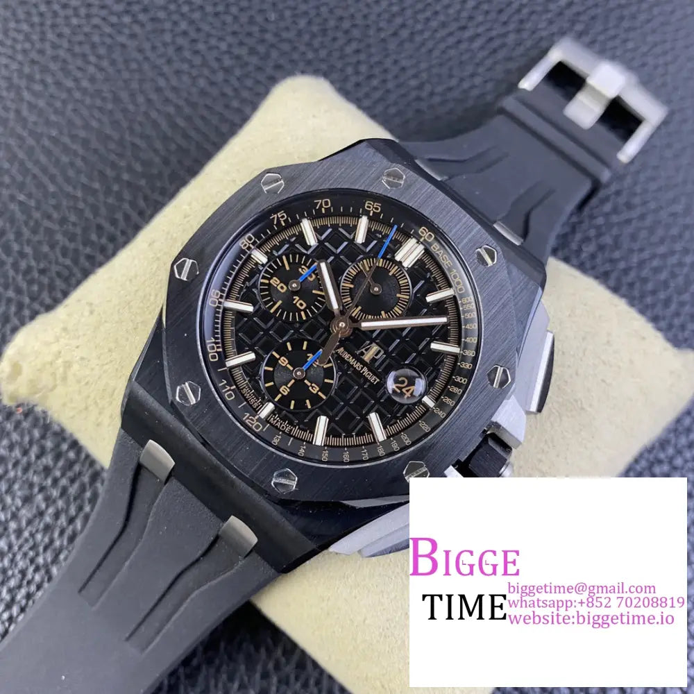 Ap Royal Oak Offshore 44Mm 26400 Ceramic Bezel Black Dial Rubber Strap Apf A3126 Audemars Piguet