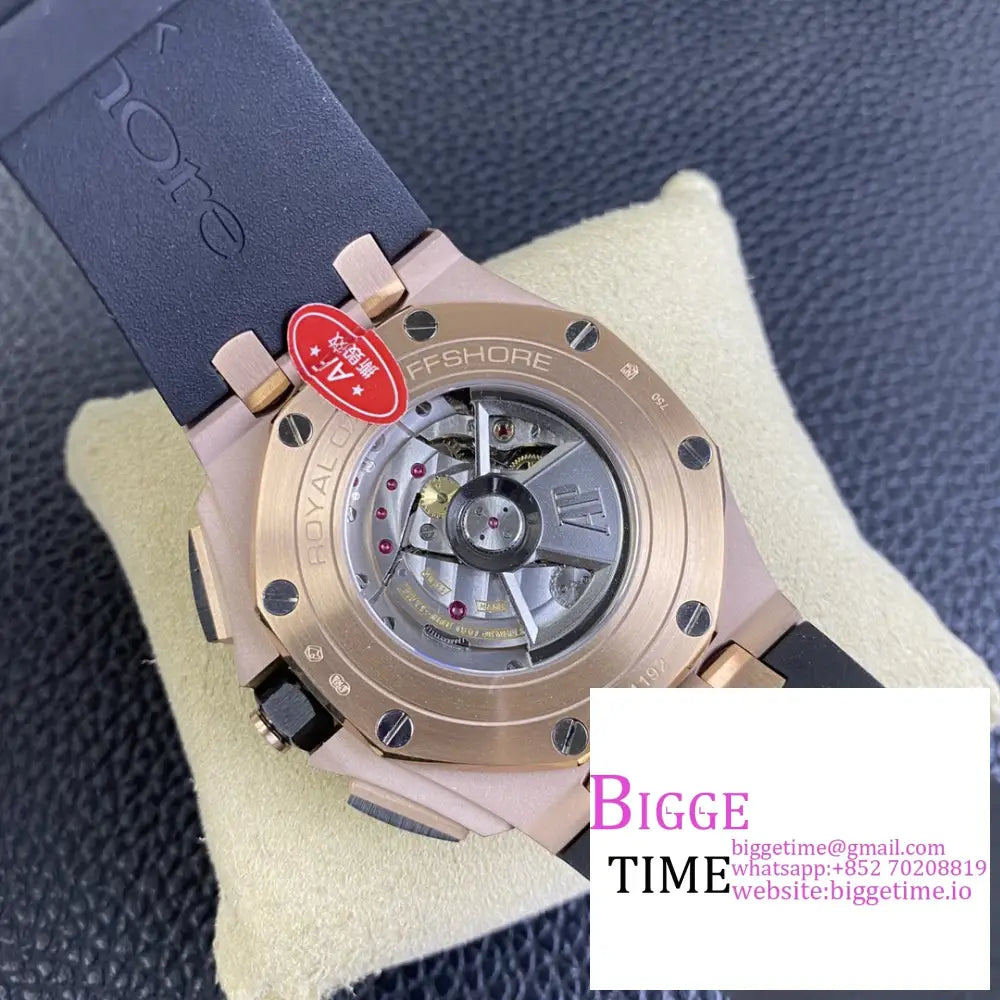 Ap Royal Oak Offshore 44Mm 26400 Ceramic Bezel Rg Black Dial Rubber Strap Apf A3126 Audemars Piguet